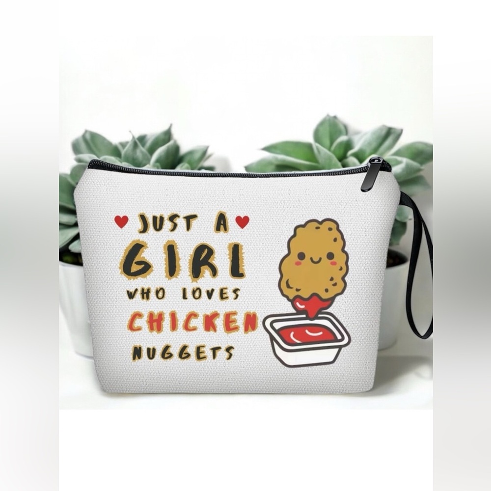 🌈 Chicken Nugget Print Wristlet AND earrings
